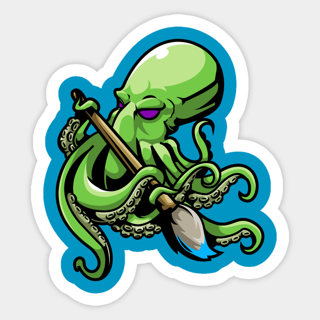 Octopus Artist Paintbrush Sticker by letnothingstopyou